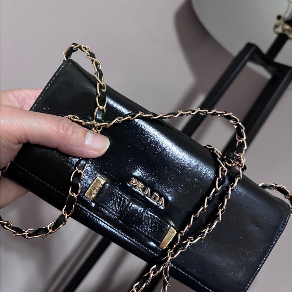 Prada Black Leather Wallet with Gold Hardwares - Picture 3 of 16